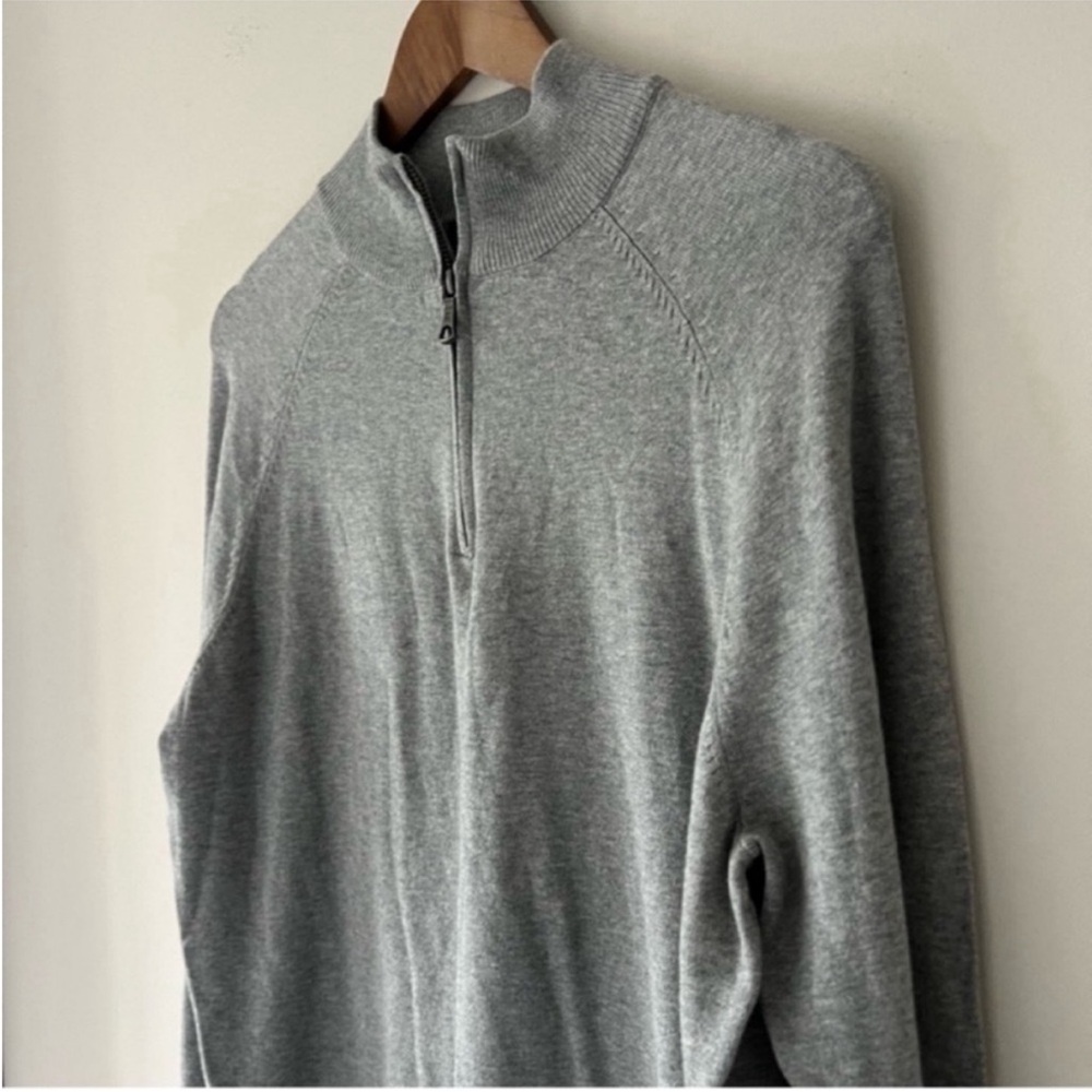 Brooks Brothers Light Gray Half Zip Sweater Prima Cotton Size Medium NWOT - Picture 8 of 10